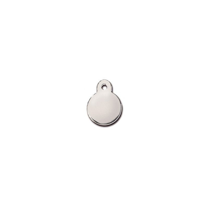 Small Chrome Circle ID Tag Small Chrome Circle ID Tag