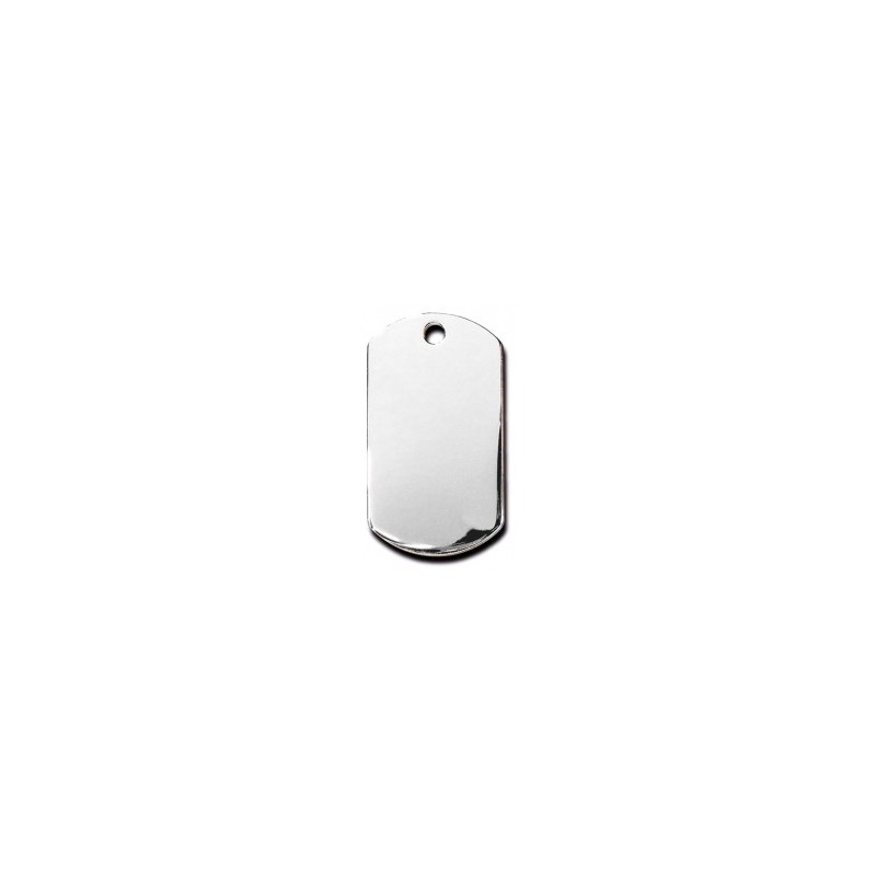Large Chrome Military ID Tag Large Chrome Military ID Tag