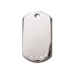 Chrome Military ID Tag with Clear Stones Chrome Military ID Tag with Clear Stones