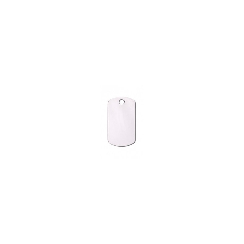 Small Chrome Military ID Tag Small Chrome Military ID Tag