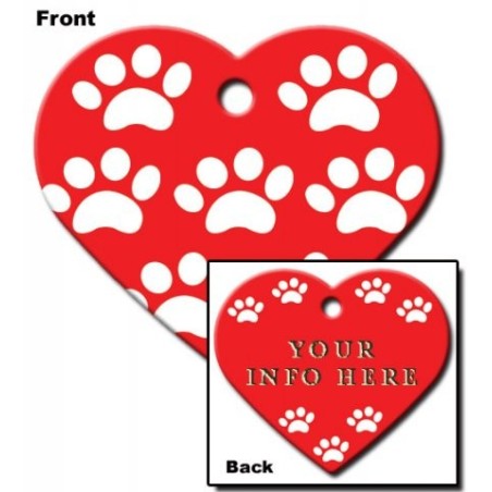 Heart ID Tag Large with Paws