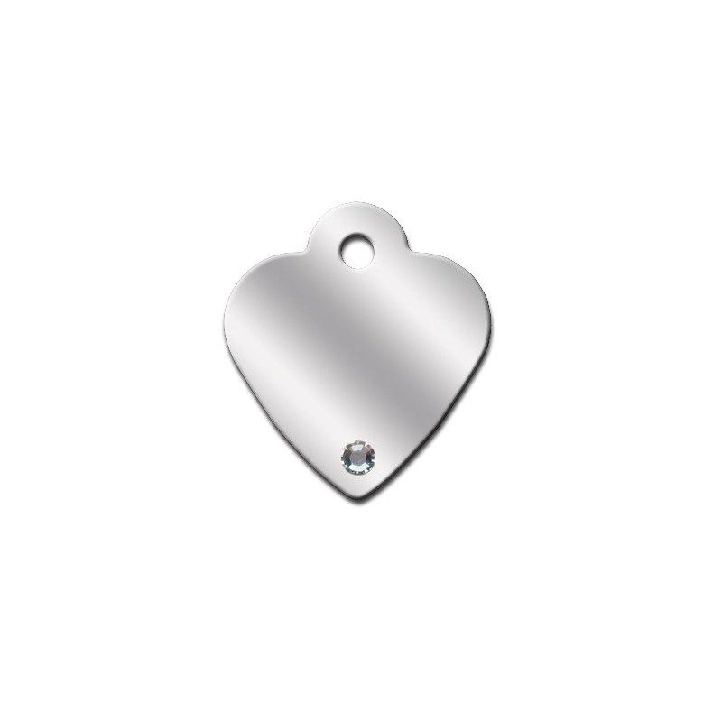 Heart ID Tag Small with Aurora Stone Heart ID Tag Small with Aurora Stone