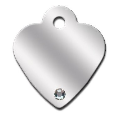 Heart ID Tag Small with Aurora Stones