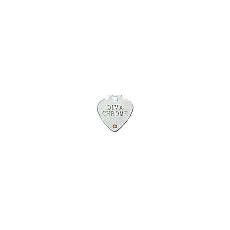 Heart ID Tag Small with Pink Stone