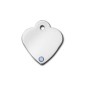 Heart ID Tag Small with Aquamarine Stone - March Heart ID Tag Small with Aquamarine Stone - March