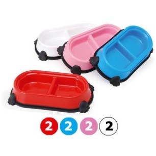 Double Colourful Plastic  Bowl 