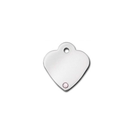 Heart ID Tag Small with Diamond Stone - April