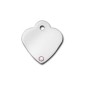 Heart ID Tag Small with Diamond Stone - April Heart ID Tag Small with Diamond Stone - April