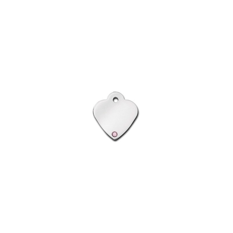 Heart ID Tag Small with Alexandrite Stone - June Heart ID Tag Small with Alexandrite Stone - June