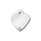 Heart ID Tag Small with Peridot Stone - August Heart ID Tag Small with Peridot Stone - August